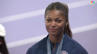 Gabby Thomas Beams with Joy During Medal Ceremony and Anthem at Paris Olympics