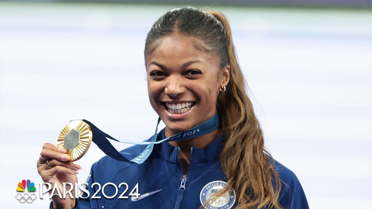 Gabby Thomas Beams with Joy During Medal Ceremony and Anthem at Paris Olympics