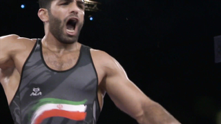 Iran's Mohammadhadi Saravi takes down Armenia's Aleksanyan for 97kg Greco-Roman gold | NBC Sports