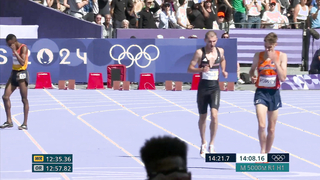 Carnage! Pushing and shoving sends multiple runners down in 5000m heat | Paris Olympics | NBC Sports