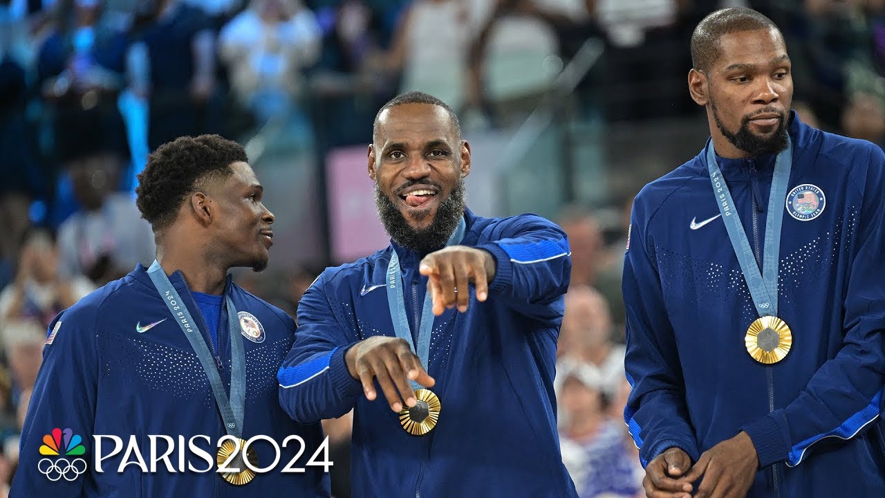 LeBron James, Steph Curry, and Team USA Celebrate Gold Medal Ceremony | Paris Olympics