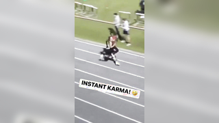 Punished for celebrating early! #running #athletics #trackandfield #fail #funny #viral #sportstiktok