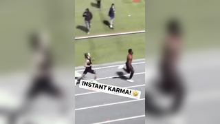 Punished for celebrating early! #running #athletics #trackandfield #fail #funny #viral #sportstiktok
