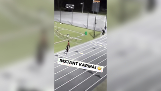 Punished for celebrating early! #running #athletics #trackandfield #fail #funny #viral #sportstiktok