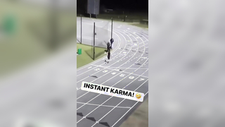 Punished for celebrating early! #running #athletics #trackandfield #fail #funny #viral #sportstiktok