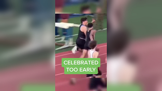 Bro tried to emote on him #athletics #sprint #fail #funny