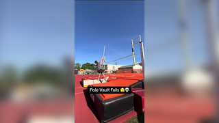 Pole Vault doesnt always go smoothly ‍ (Via @VaultingWithSam ) #highschoolsports #polevault #trackandfield #fail #oops #ibelieveicanfly