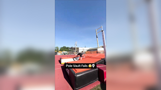 Pole Vault doesnt always go smoothly ‍ (Via @VaultingWithSam ) #highschoolsports #polevault #trackandfield #fail #oops #ibelieveicanfly