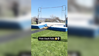 Pole Vault doesnt always go smoothly ‍ (Via @VaultingWithSam ) #highschoolsports #polevault #trackandfield #fail #oops #ibelieveicanfly