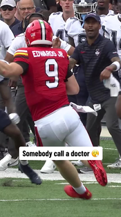 The hits these guys take is wild #collegefootball #CFBonFOX #CFB #footballtiktok #maryland #uconn