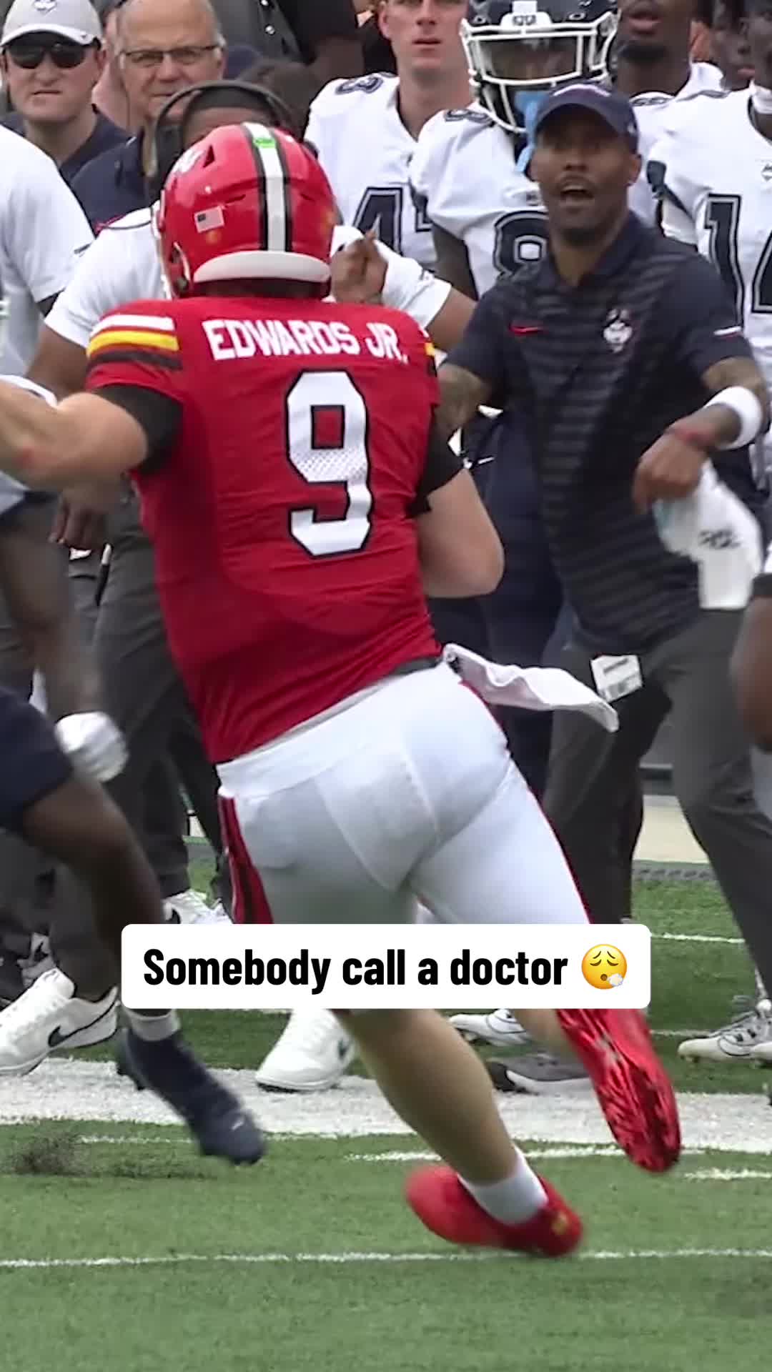 The hits these guys take is wild #collegefootball #CFBonFOX #CFB #footballtiktok #maryland #uconn