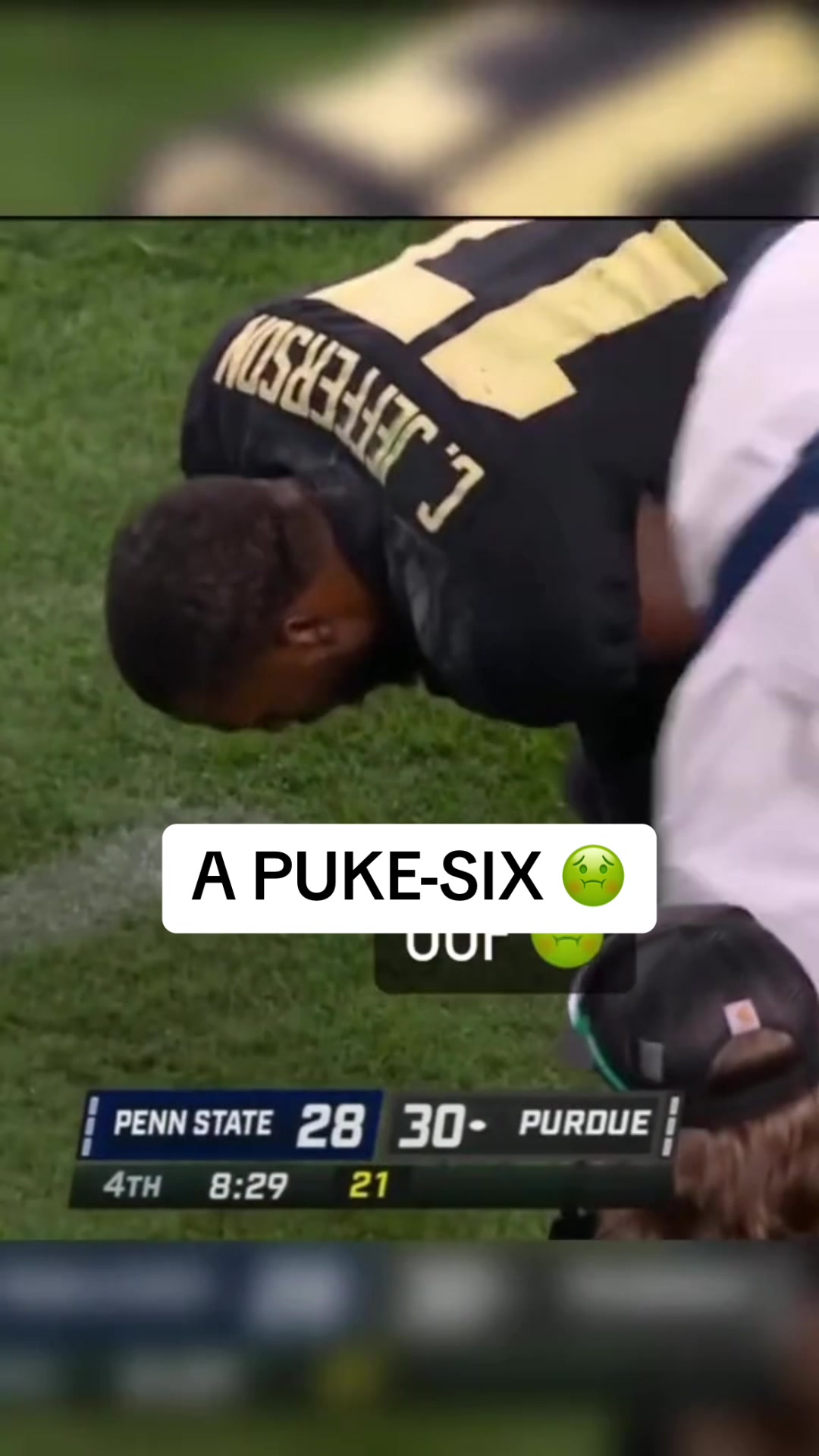 Bro didn’t feel good after #football #collegefootball #cfb #funny #sports