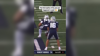 CRAZY INT That is just absolutely INSANE grab catch of the year !