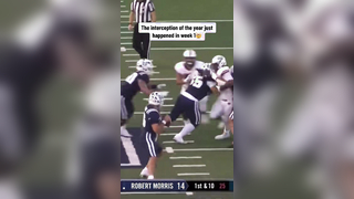 CRAZY INT That is just absolutely INSANE grab catch of the year !