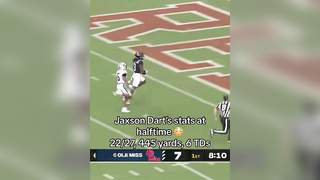 JAXSON DART 445 YARDS & 6 TDs AT HALFTIME UNREAL. (via @Ole Miss Football)