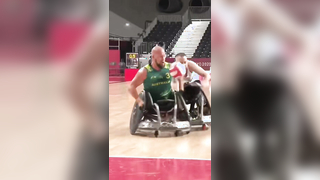 Collision #Paralympics #WheelchairRugby