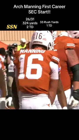 Arch “YSL” Manning Dominates In First Career SEC Start!! #archmanning #collegefootball #texaslonghorns #texasfootball #qb1 #cfb #secfootball #heisman #fyp #foryou #fypツ