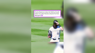 Charlie Blackmon takes the field by himself before any other Rockies ahead of his final MLB game #mlb #baseball #rockies #charlieblackmon