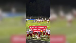 What a snag ‍ #touchdown #football #footballtiktok #lineman #offensivelineman #highschoolfootball #nfltiktok (via @Rck_here_we_go_brownies‍)