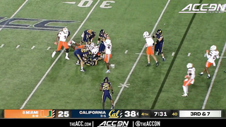 Miami Hurricanes Pull Off Epic Comeback Against Cal, Win 39-38