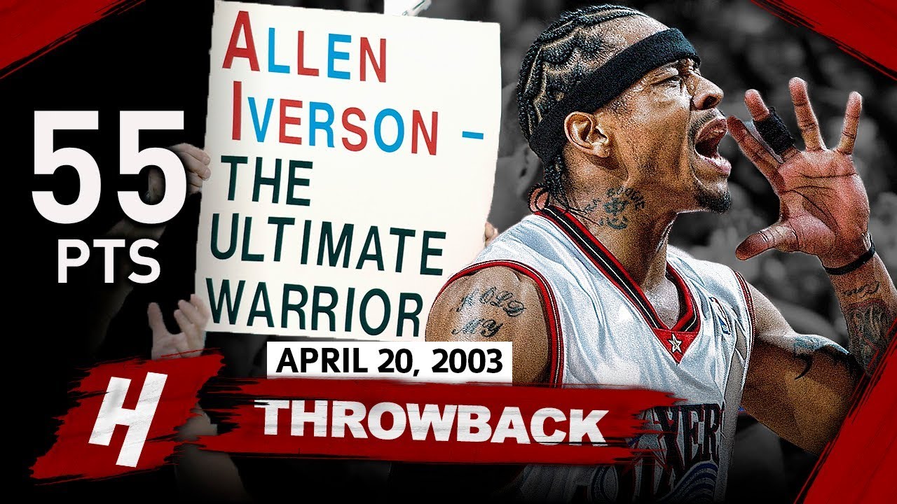 Allen Iverson EPIC FULL GAME 1 Highlights vs Hornets (2003 Playoffs) - 55 Pts, Playoff Career-HIGH!