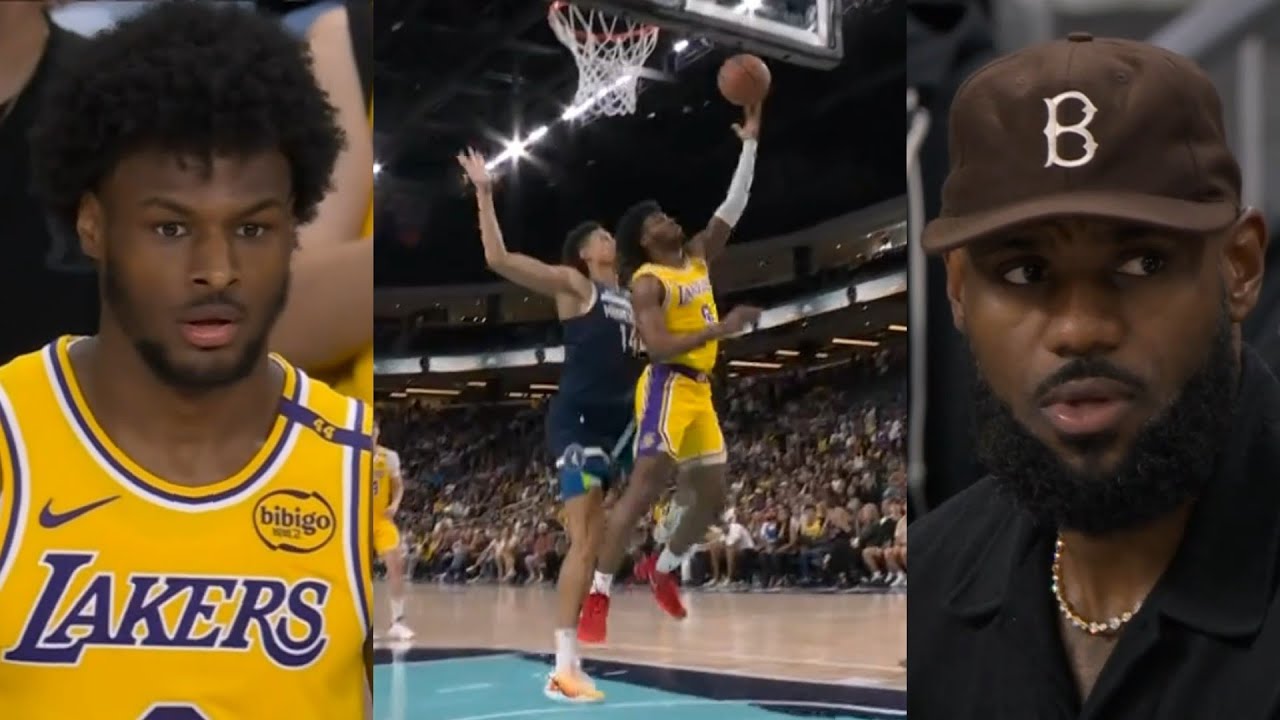 Bronny James Shines in NBA Debut with Chase-Down Block and First Bucket for Lakers