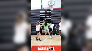 5th Grader Carly Lewis with a Big Block at the Elite 60 Showcase