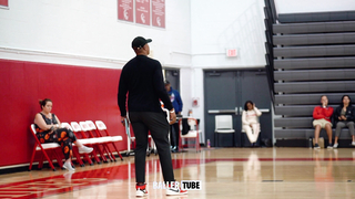 Caron Butler offers advice to Injured Player at Elite 60 Showcase in Fort Lauderdale