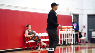 Caron Butler offers advice to Injured Player at Elite 60 Showcase in Fort Lauderdale