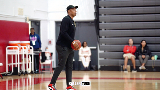 Caron Butler offers advice to Injured Player at Elite 60 Showcase in Fort Lauderdale