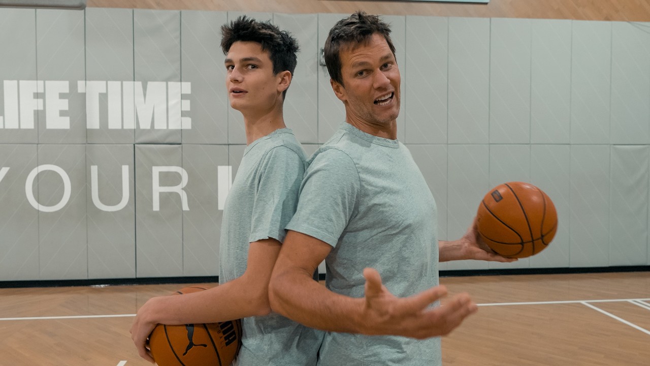 Tom Brady's staying busy in retirement playing  pick up basketball against his son and more!