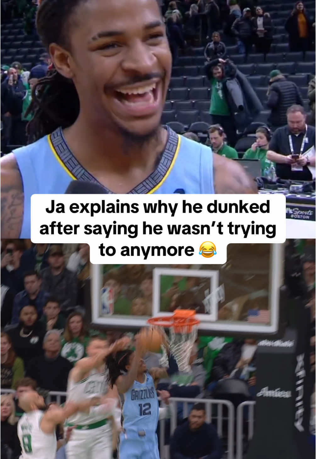 “You dunked tonight. Can you explain yourself?” #nba #basketball #nbabasketball #jamorant