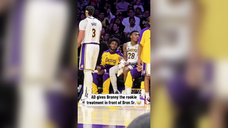 AD had to get his seat back (via _michaelmorales10/IG) #nba #basketball #lebron #bronny #lakers