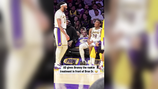 AD had to get his seat back (via _michaelmorales10/IG) #nba #basketball #lebron #bronny #lakers