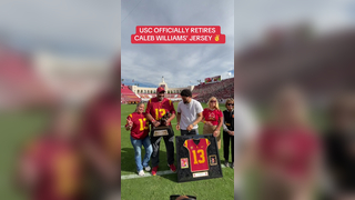 13 will hang in the coliseum forever! #usc #collegefootball #calebwilliams