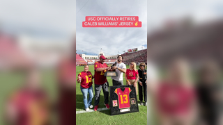 13 will hang in the coliseum forever! #usc #collegefootball #calebwilliams