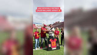 13 will hang in the coliseum forever! #usc #collegefootball #calebwilliams