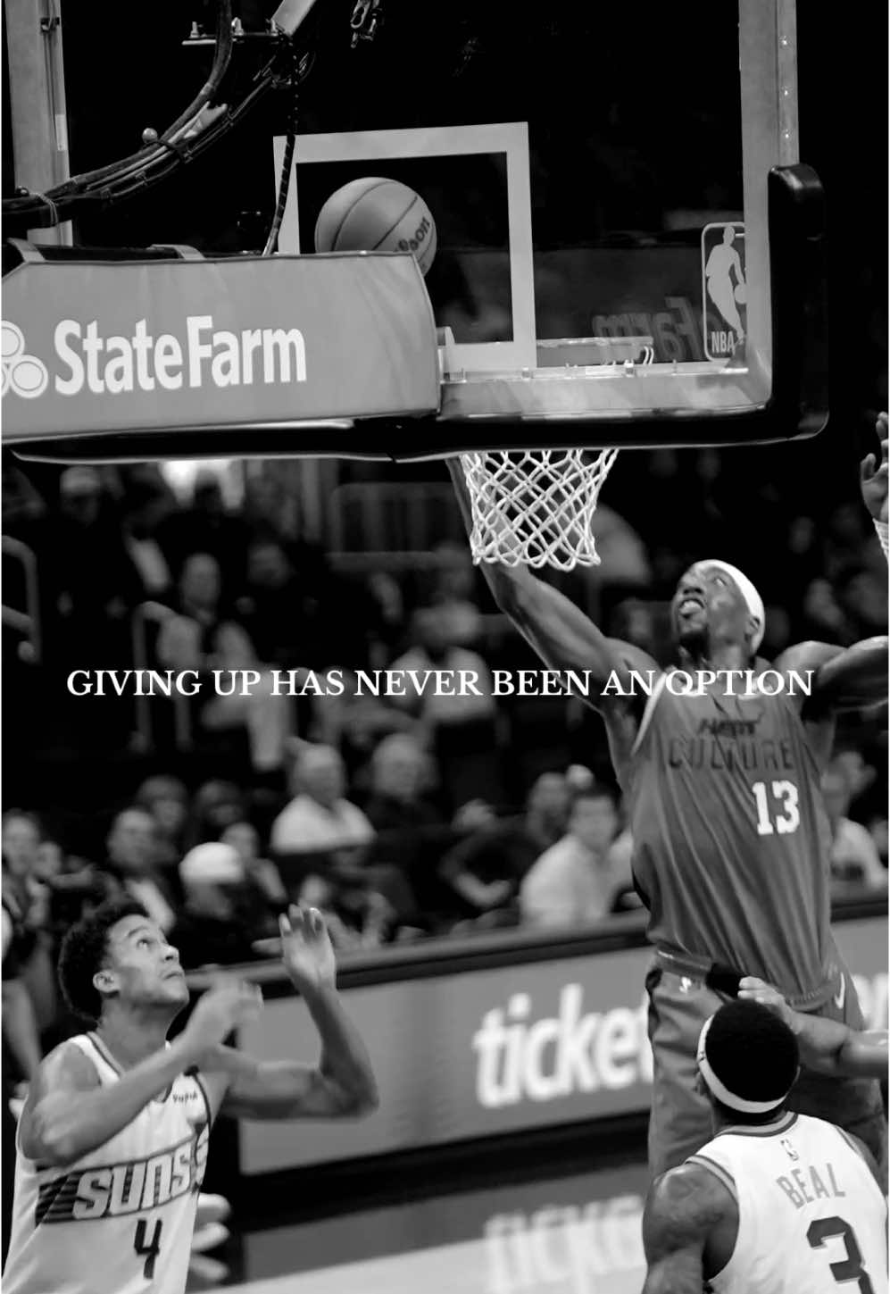 Giving Up Should Never Be An Option. #nba #bam #cinematic #bw
