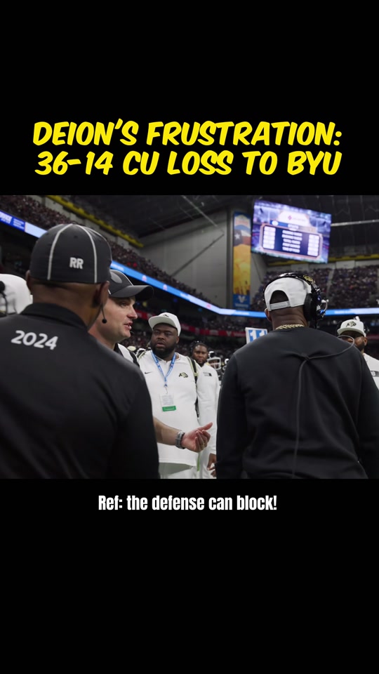 Deion's Frustration: 36-14 CU Loss to BYU Coach Prime Deion Sanders' frustration erupts after a defensive holding call during Colorado's 36-14 loss to Brigham Young. This is what he said to the ref! Follow for more #deionsanders #coloradofootball #shorts 