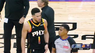 Devin Booker shoves Cam Spencer for trying to snatch the ball and everyone gets involved ????