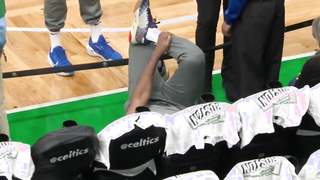 Joel Embiid Rolls Ankle on Security and Crashes into Front Row During Pregame Warmups