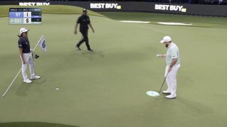 Rickie Fowler trolls the TGL Arena by throwing flag in front of Shan Lowry’s putt | TGL on ESPN