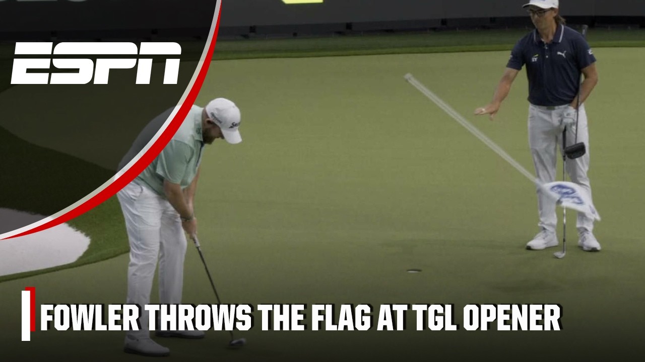 Rickie Fowler trolls the TGL Arena by throwing flag in front of Shan Lowry’s putt | TGL on ESPN