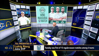 Ludvig Åberg receives SC Top 10 Chain from DJ Khaled at TGL | SC with SVP
