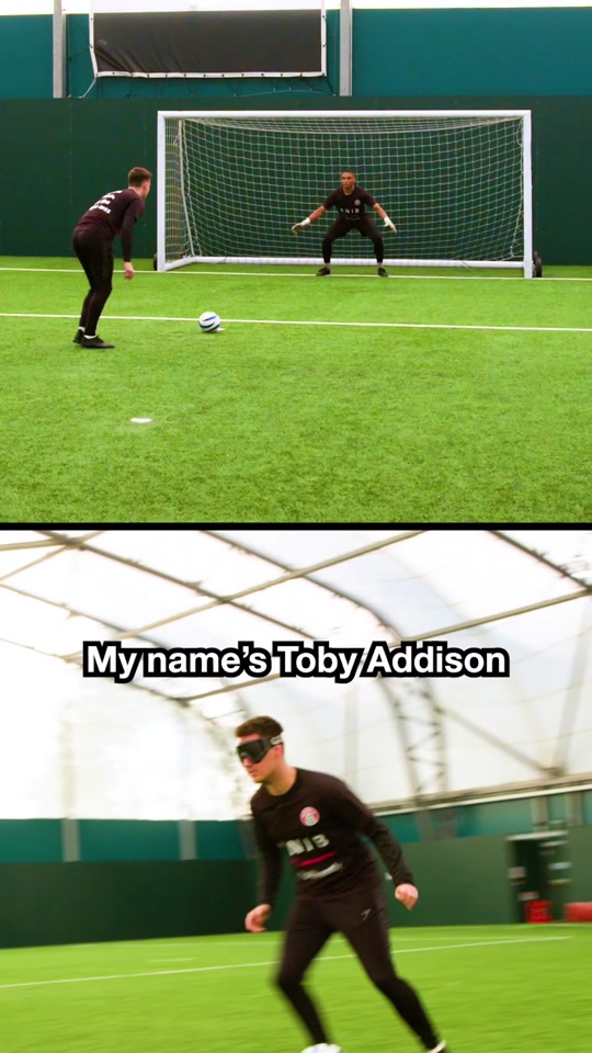 Unbelievable tekkers @RNIB #BlindFootball #RNIB #BeforeYouAsk Toby Addison’s involvement in the campaign has been facilitated and paid for by LADBible. Thanks to RNIB and Fulham Football Club for hosting our session ???? [Video Description: Title card rea