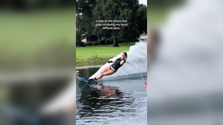 scrappin’ but having fun reminder to find forms of movement that ignite you & that. you. ENJOY. ‍ #waterski #waterskiing #slalomski #slalomskiing #slalomtok #watersports #extremesports #slalomwaterski #watersports #waterskiier