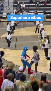 This student section dressed up as superheroes and KILLED IT (via kentrellb2/IG) #basketball #studentsection #athlete #students #highschoolbasketball #superhero #highschoolsports