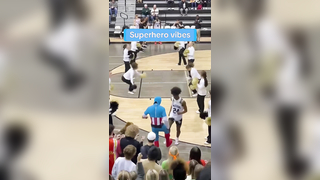This student section dressed up as superheroes and KILLED IT (via kentrellb2/IG) #basketball #studentsection #athlete #students #highschoolbasketball #superhero #highschoolsports