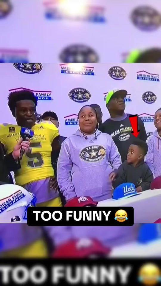 That time when Darnay Holmes’ nephew was upset when he picked UCLA over Ohio State! (via @Navy All-American Bowl) #football #commitment #highschoolfootball #athlete #ucla #ohiostate #mad #funny #collegefootball #darnayholmes