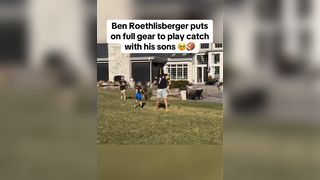 Big Ben back in his Steelers jersey. Love to see it (via X/CamHeywardFan) #football #benroethlisberger #qb #quarterback #kids #nfl #family #steelers #youthfootball #sons #catch